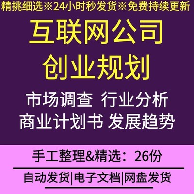 互联网行业公司企业前期筹备金融行业风险投资对象分析创业规划书
