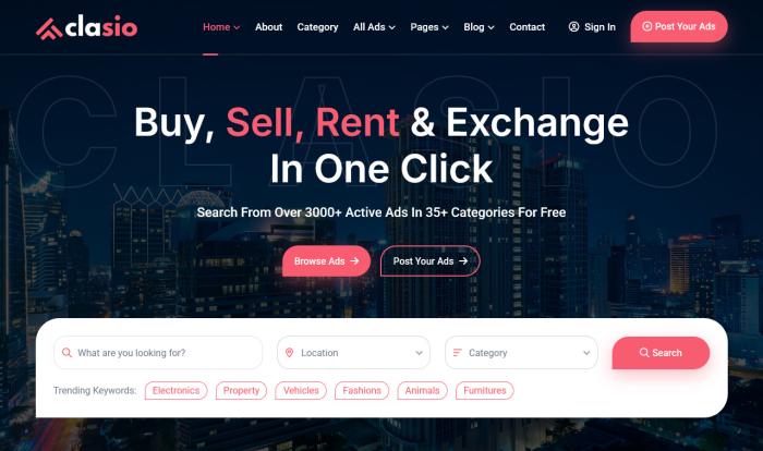 多功能分类信息电商网站模板