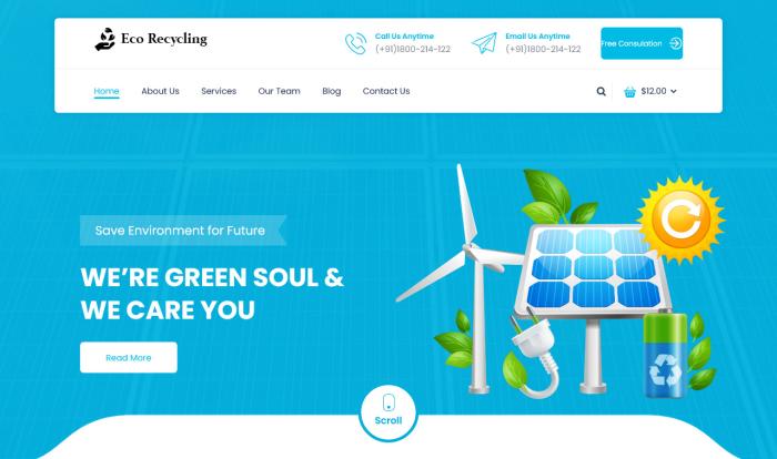 生态能源回收环保主题网站模板